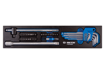 Outils - Outils divers - Module mousse + PP 43 pièces Clés mâles-embouts-rallonges