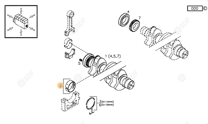 Pièces agricoles - Pieces moteur - ROULEMENT Deutz-Fahr origine