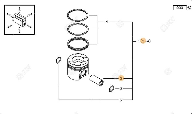 Pièces agricoles - Pieces moteur - AXE DE PISTON Deutz-Fahr origine