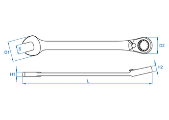 Outils - Outils divers - Blister de clé mixte à cliquet réversible 10mm