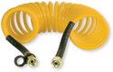 Flexible spiralé jaune pneumatique polyamide filetage femelle 18x150 longueur 4m étirement max 6,3m 20 spires de diamètre 110mm