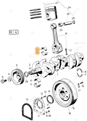Pièces agricoles - Pieces moteur - DEMI-COUSSINET 0,75 Deutz-Fahr origine
