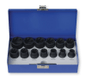 Coffret 13 douilles spiralées 1/2" impacts pour écrous abimés Ø 10 - 11 - 12 - 13 - 14 - 16 - 17- -18 - 19 - 21 - 22 -24 - 27 et