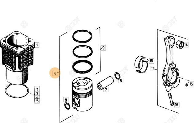 Pièces agricoles - Pieces moteur - PISTON Deutz-Fahr origine