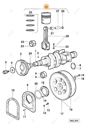Pièces agricoles - Pieces moteur - PISTON COMPLET Deutz-Fahr origine