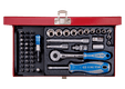 Coffret 1/4" 51 pièces douilles et embouts