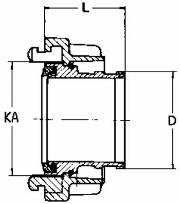 Pièces agricoles - Hydraulique - raccord 125 x extrémité de tuyau 125mm (cliquet 148mm) Storz