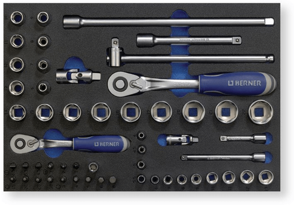Outils - Outils divers - Mousse cliquets Must et douilles 1/4" 3/8" 54 pièces (par 1)