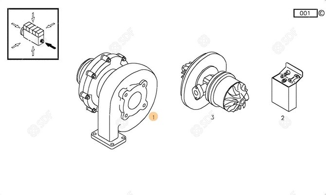 Pièces agricoles - Pieces moteur - TURBOCOMPRESSEUR Deutz-Fahr origine