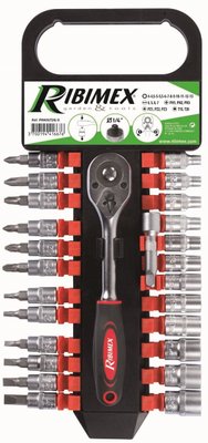 Outillage a main - Clés - KIT CLIQUET A DOUILLE 1/4" + 24 DOUILLES