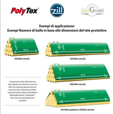 Pièces agricoles - Cloture,Jardin & Sylviculture - Bâche de protection PolyTex® DLG 9,8x12,5m