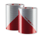 Jeu 2 bandes de balisage adhésives rouges et blanches (droite et gauche) classe 5 : visibilité 100m longueur 9m largeur 14cm Hom