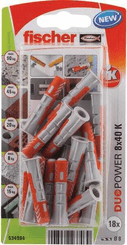 Pièces agricoles - Fasteners - Chevilles tous matériaux DuoPower 8x40 / Blister de 18