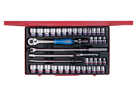 Outils - Outils divers - Coffret de douilles 12 pans 1/2" pouce et mm 42 pcs