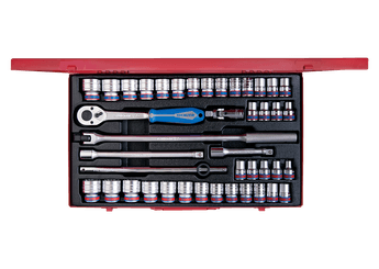 Outils - Outils divers - Coffret de douilles 12 pans 1/2" pouce et mm 42 pcs