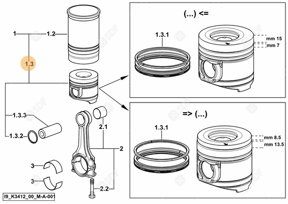 Pièces agricoles - Pieces moteur - KIT SUPPLEMENTAIRE Deutz-Fahr origine