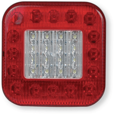 Automobile - Consommables et accessoires auto. - Feu arrière carré 3 fonctions 12-24 volts LED pré-câblé avec câble 0,50m. (par 1)