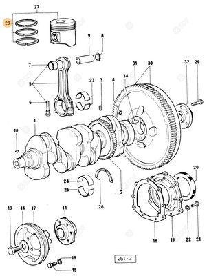 Pièces agricoles - Pieces moteur - SERIE DE SEGMENTS Deutz-Fahr origine