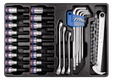 Thermoformé jeu de douilles 1/2" Torx-Allen-Clés mâles et à tuyauter