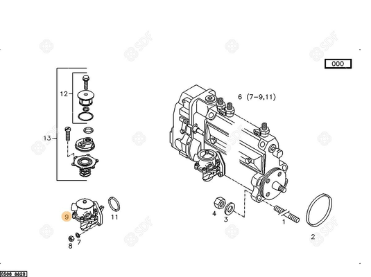 Pièces agricoles - Pieces moteur - POMPE D'ALIMENTATION Deutz-Fahr origine