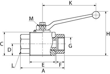 Pièces agricoles - Hydraulique - Robinet à boisseau sphérique 2/2 - 1/2" BSP