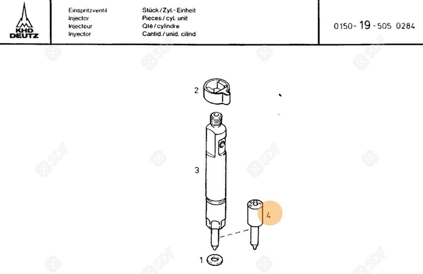 Pièces agricoles - Pieces moteur - INJECTEUR Deutz-Fahr origine