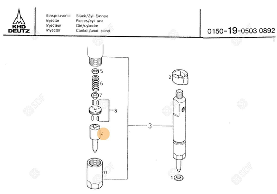 Pièces agricoles - Pieces moteur - INJECTEUR-GICLEUR Deutz-Fahr origine
