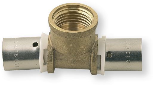 Electroportatif - Electroportatif divers et accessoires - Raccord à sertir en T pour 2 tuyaux 10x12 filetage femelle 1/2" (par 1)