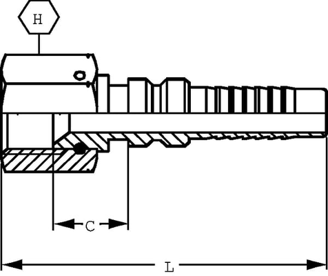 Pièces agricoles - Hydraulique - Raccord à sertir 4SH-DN32-1.5/8" UNF