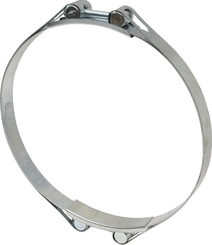 Pièces agricoles - Fasteners - Collier de serrage, 210-220 mm double boulon, double bande DIN912 zingué Kramp