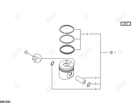 Pièces agricoles - Pieces moteur - AXE DE PISTON Deutz-Fahr origine