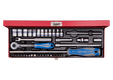 Coffret douilles de 39 pièces 1/4", cliquet 72 dents