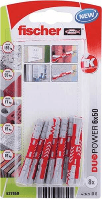 Pièces agricoles - Fasteners - Cheville Duopower 6x50 8pcs