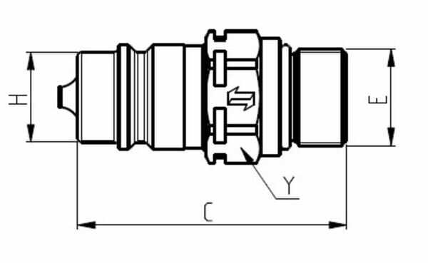 Pièces agricoles - Hydraulique - Raccord rapide 1/2"-M14x1.5 8L male CNV
