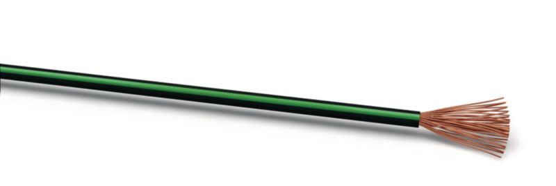 Electricité de bâtiment - Installation électrique - Bobine de câble FLRY noir/vert 1,5 mm² 100 m (par 1)
