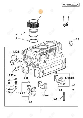 Pièces agricoles - Pieces moteur - CYLINDRE MOTEUR Deutz-Fahr origine