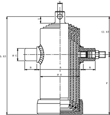Pièces agricoles - Hydraulique - Vérin télescop. TC 4072 œillet