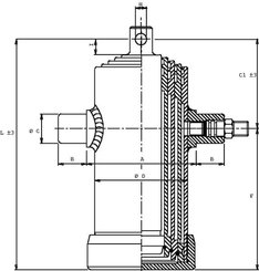 Pièces agricoles - Hydraulique - Vérin télescop. TC 4072 œillet