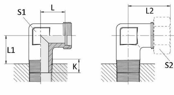 Pièces agricoles - Hydraulique - Coude mâle 22L-3/4 BSP