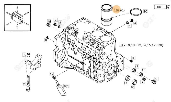 Pièces agricoles - Pieces moteur - CHEMISE DE CYLINDREE Deutz-Fahr origine