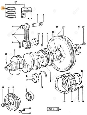Pièces agricoles - Pieces moteur - JEU DE SEGMENTS Deutz-Fahr origine