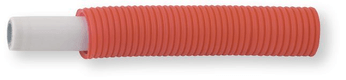 Couronne 100 mètres tuyau multicouche Ø20x2 prégainé avec gaine rouge pour noyage dans dalle béton, pour raccords à sertir gamme