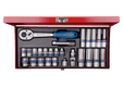 Coffret douilles 3/8" 12 pans 7 à 19mm + longues 8 à 19mm
