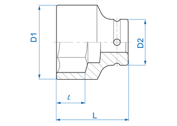 Outils - Outils divers - Blister de douille à choc 3/4" 32mm