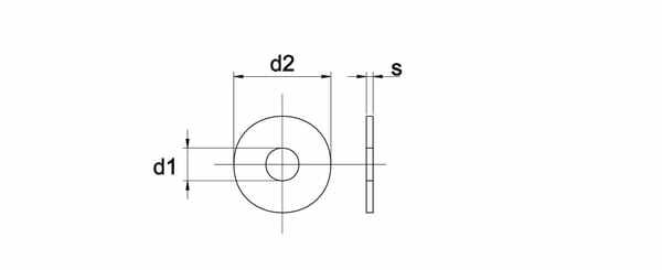 Pièces agricoles - Fasteners - Rondelle pour boulon de carrosserie M10x25x1,5mm, Inox A2 Kramp