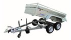 BENNE 253x134x50 freinée roues extérieures PTAC : 1500 kg