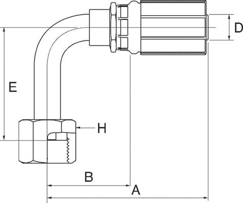 Pièces agricoles - Hydraulique - Racc. à sertir DN10-13/16 ORFS 90°