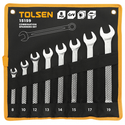 Outillage a main - Clés - KIT 8 CLES MIXTES TOLSEN (15887)