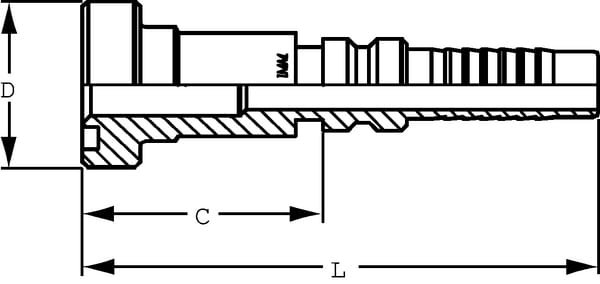 Pièces agricoles - Hydraulique - Raccord à sertir 4SH-DN32 avec bride ø63,5 mm