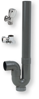 Boulonnerie, quincaillerie - Câbles, Cordes, Chaînes et accessoires, ressorts - Kit branchement mâchine à laver tuyauterie PVC avec applique et robinet (par 1)